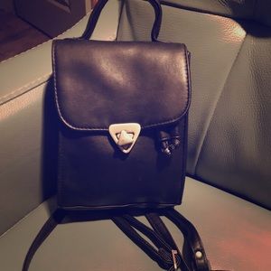 Black backpack purse